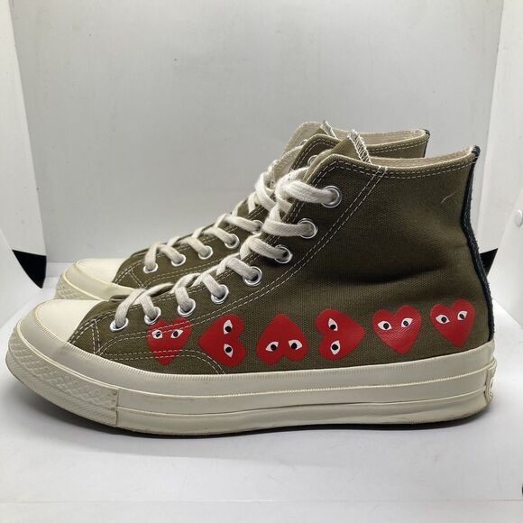 Comme des Garçons Play x Converse Chuck Taylor Mens 8 Multi Heart High Green main image 12